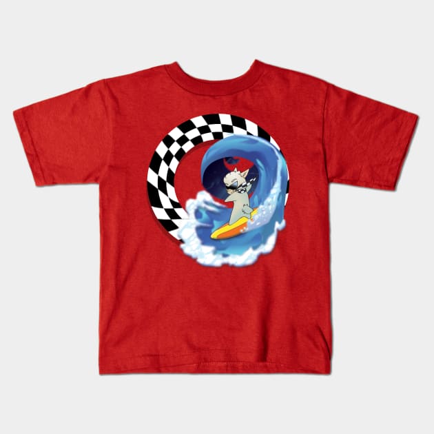 Alpaca Surfing Kids T-Shirt by NTONYmation